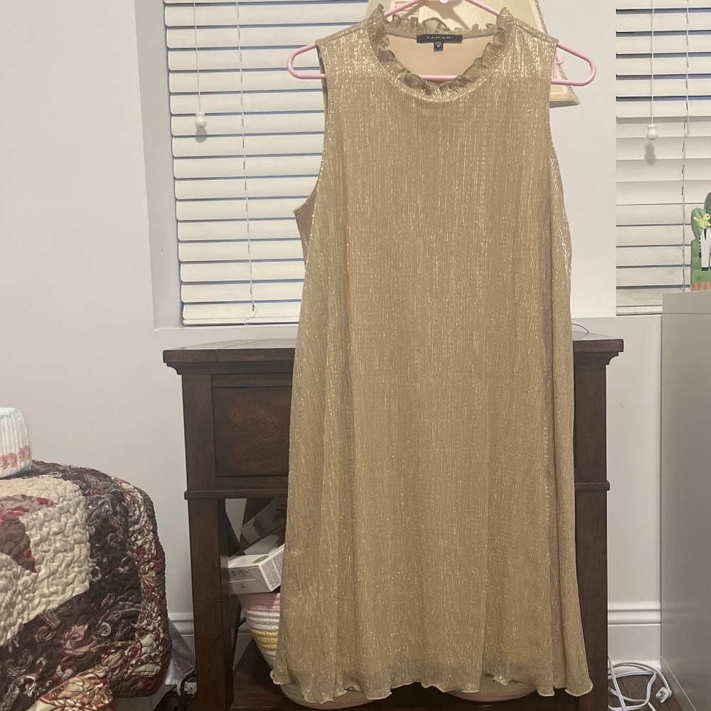 Tahari gold dress MEDIUM